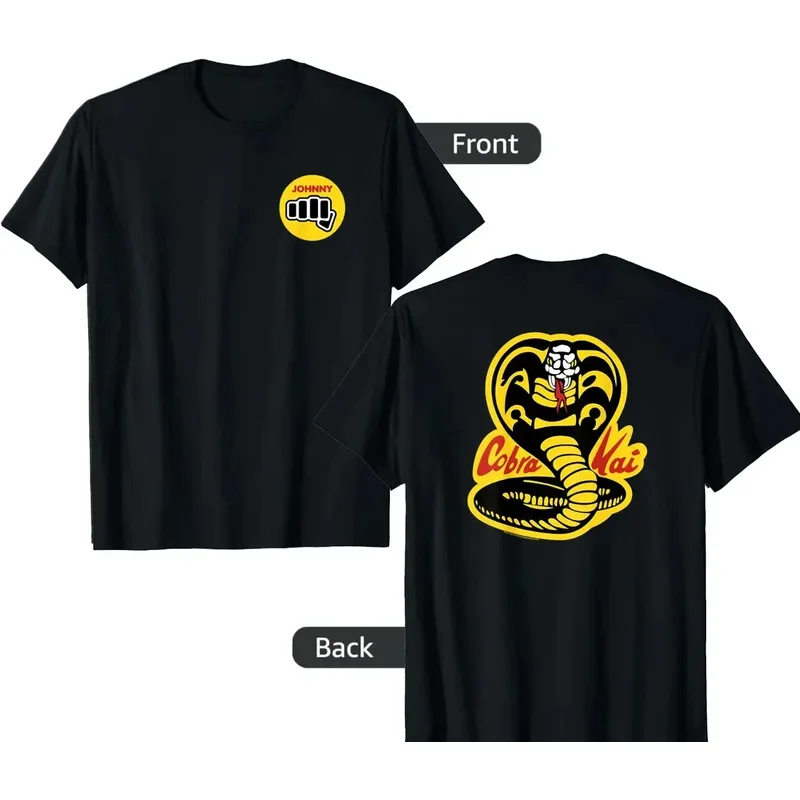 

Men's T shirt funny Cobra Kai yellow fist T-shirt cotton retro classic street fashion shirt short sleeve graphic design T shirts