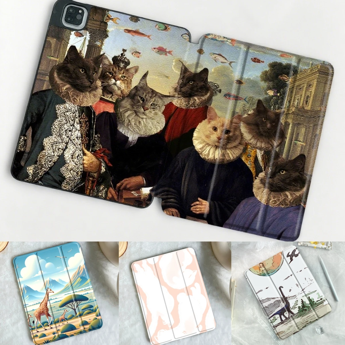 

Чехол из искусственной кожи Crown Cat для iPad 2025 11 10,9 дюймов 10 2022 Pro 11 12,9 дюймов 13 M4 M2 2024 Air 4 Air 5 10,2 дюйма 2023