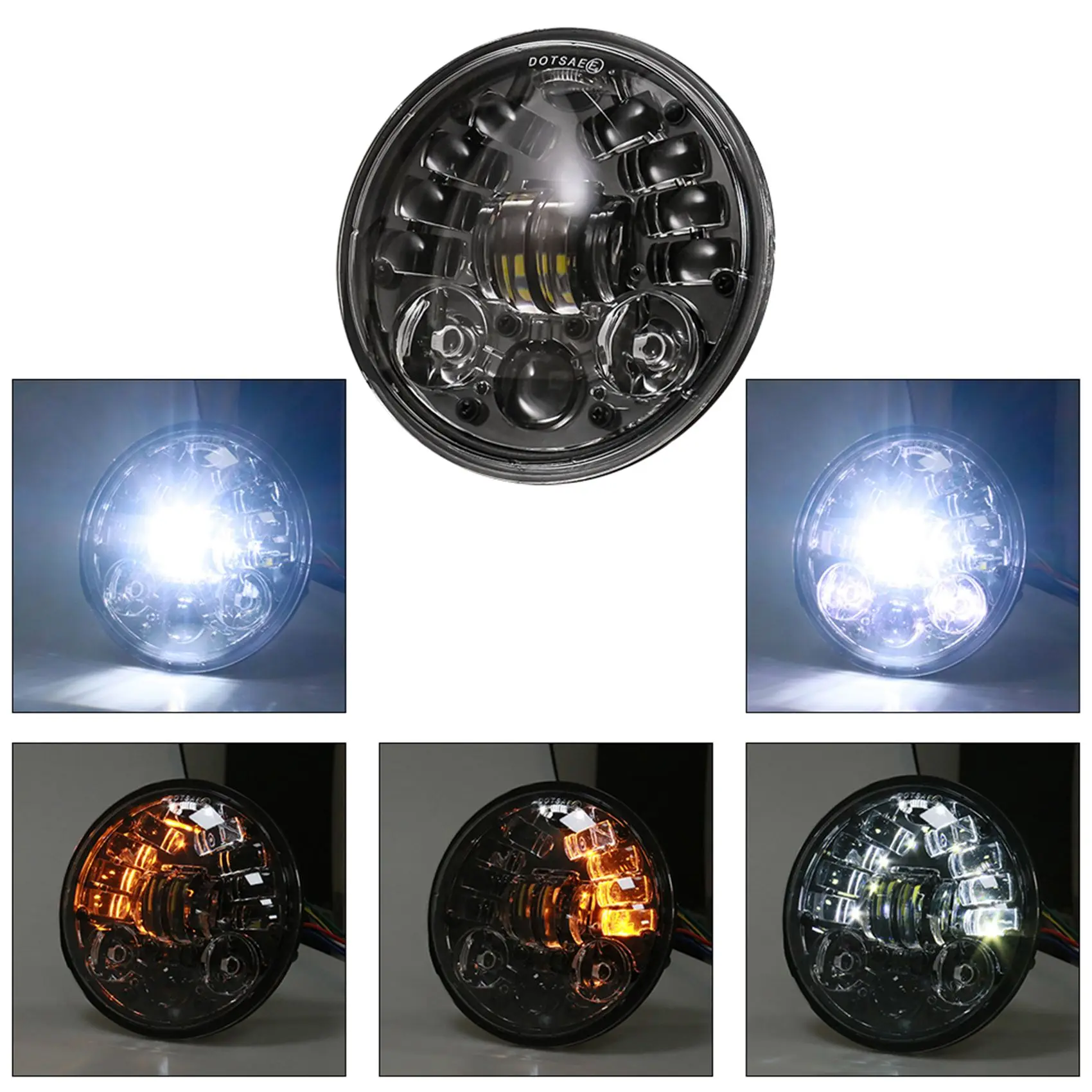 Universal 5.75 Inch LED Headlight 5 3/4 inch LED DRL Hi/Lo 36W Beam Motorcycle Turn Light Daytime Running Headlamp