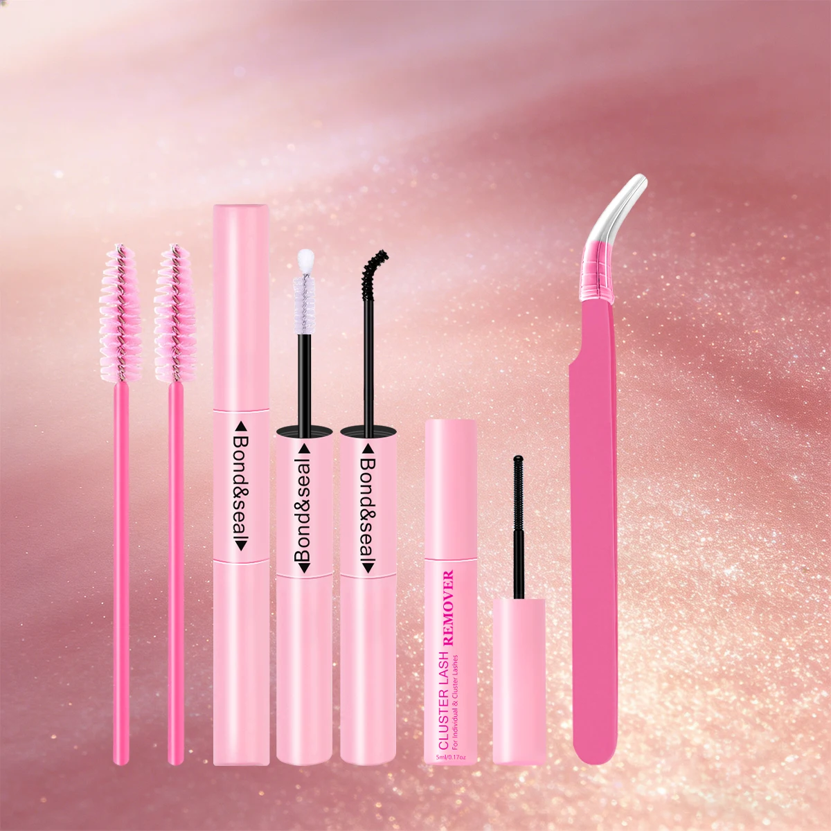 غراء الرموش، غراء الرموش والختم 10 مل غراء الرموش 2 في 1 للمجموعات، لاصق الرموش أسود يدوم طويلاً #1