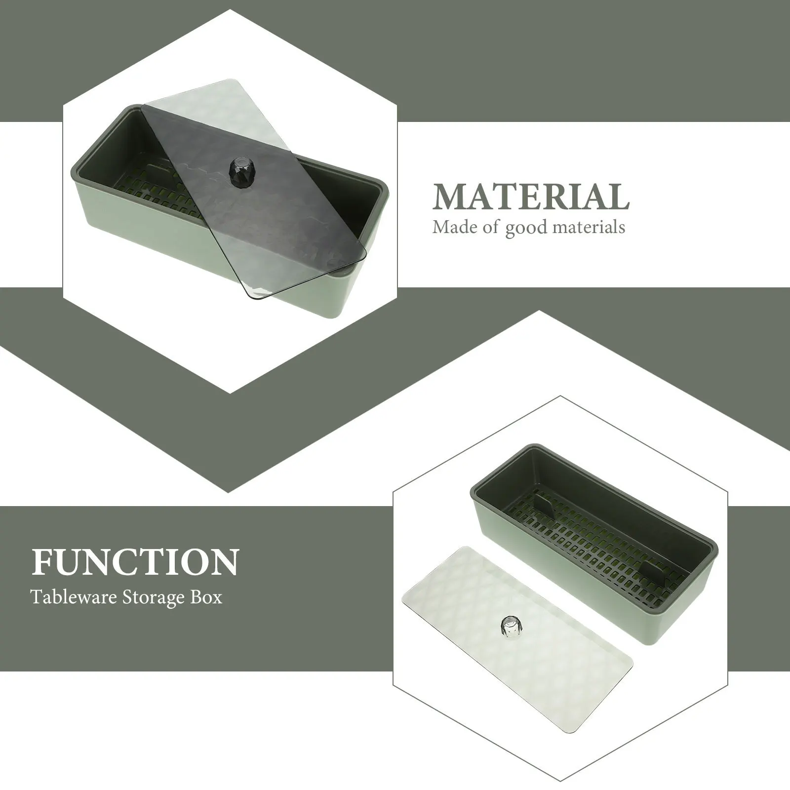 

Dustproof Cutlery Storage Box Utensil Organizer Household Container Knife Fork Chopstick Holder Korean Style Diamond Shape