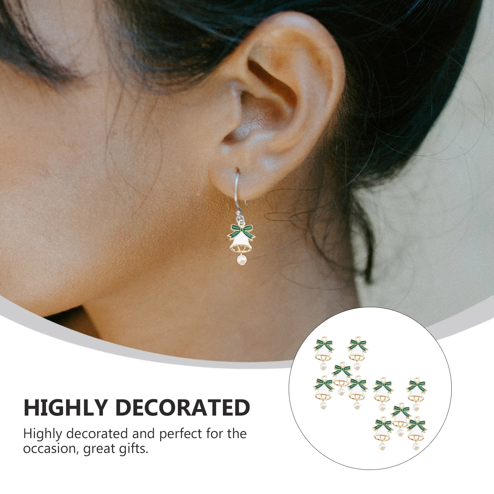 

10 Pcs Christmas Ornaments Accessories Alloy Pendant DIY Accessory Tree Bracelet Bangle Decor Xmas Wrist Chain