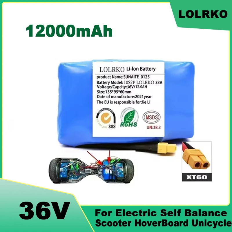 2025 New Original 36v 4.4ah Lithium Battery 10s2p 36v Battery 4400mAh Lithium Ion Pack 42V 4400mah Scooter Twist Car Battery