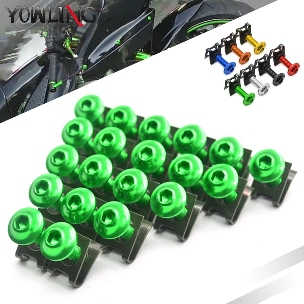 

20 PCS Motorcycle M6 Fairing Bolts Screws For Kawasaki Z750 versys 650 kx250f SUZUKI GSXR 600/750 GSX-R 600/750 2006 2007 2008