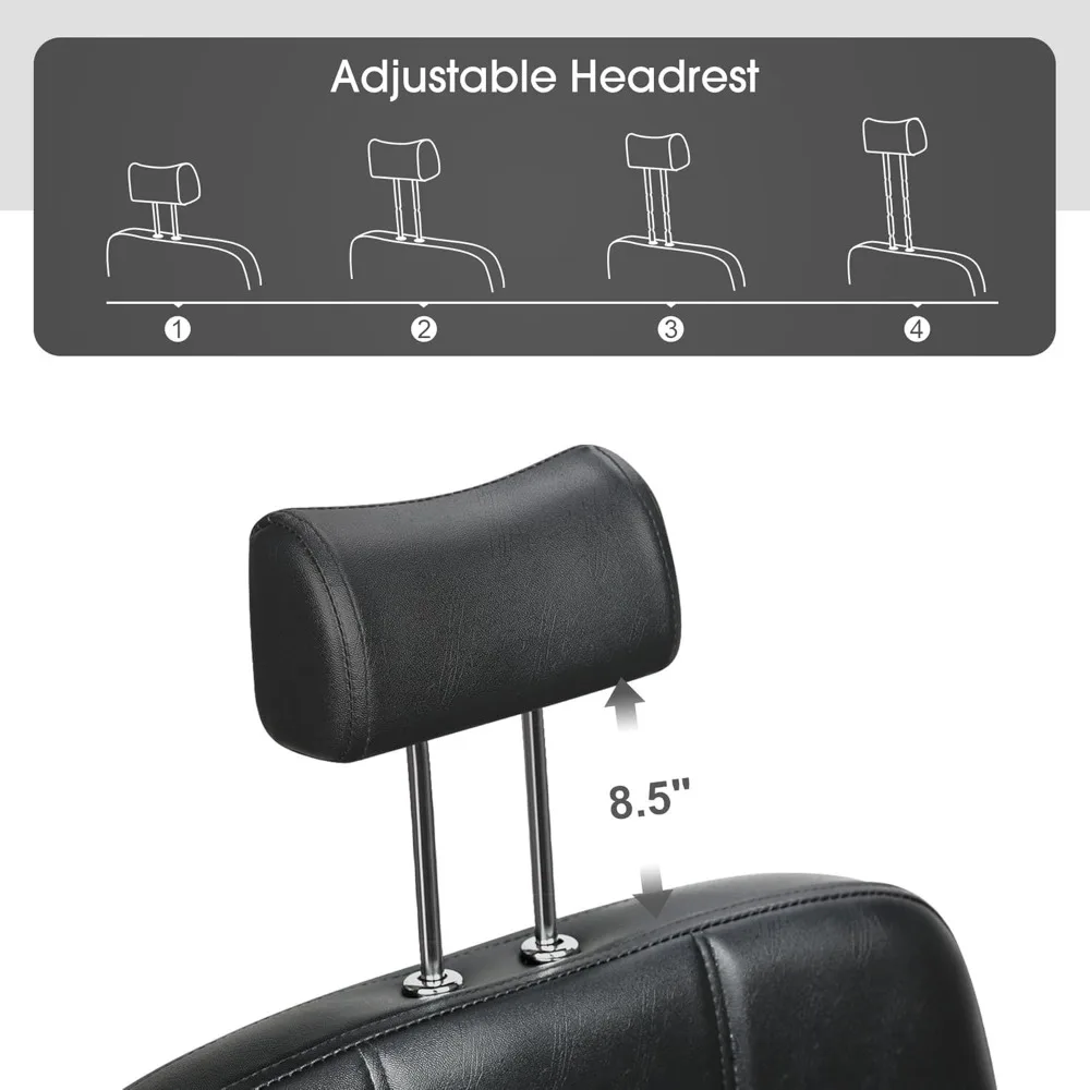 كرسي حلاقة هيدروليكي مستلق لصالونات التجميل والمنتجعات الصحية 2059 (أسود) #5