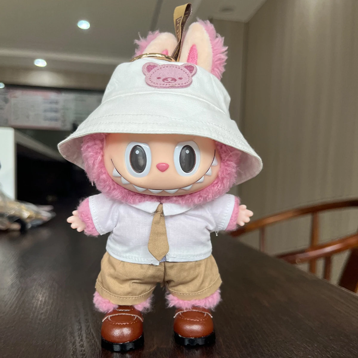 Doll Accessories Shirt and Shorts Suit Fisherman Hat Outfit Set for 15/17cm Labubu