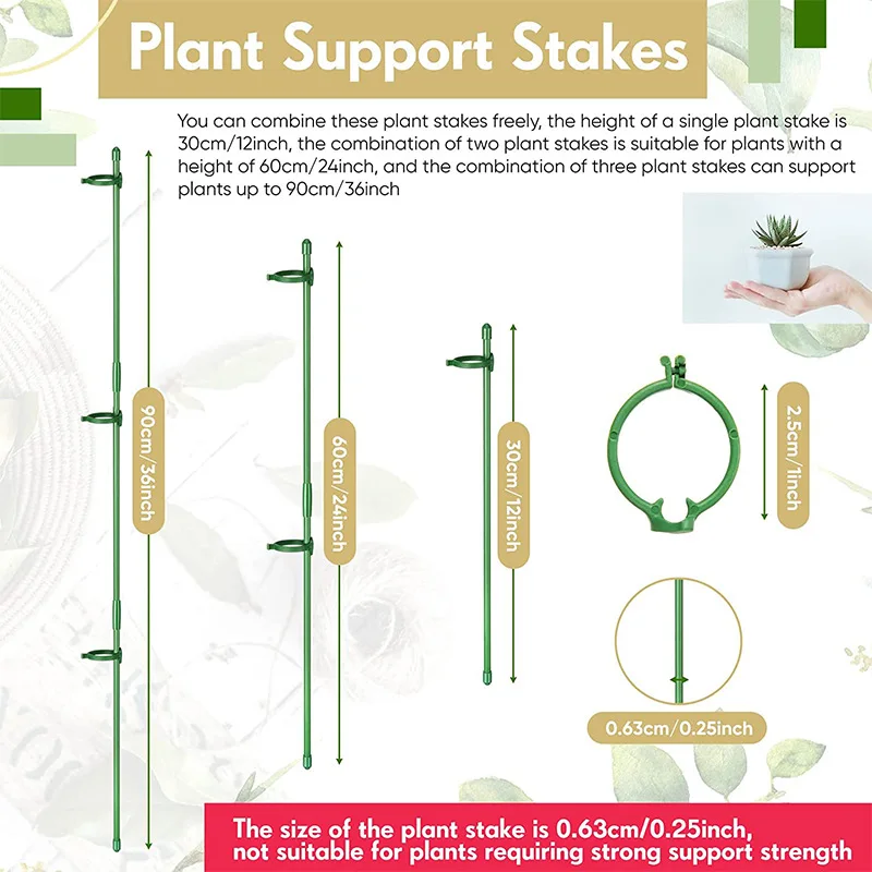 Adjustable Support Pile for Single Stem Plant Vines Fixing Pole Phalaenopsis Bracket Orchid Fixed