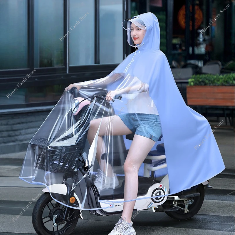 1 قطعة القيادة معطف واق من المطر طويل شفاف واحد/مزدوج شخص الدراجات معطف واقي من المطر سترة الرؤوس معطف واقي من المطر مقنعين غطاء للمطر معطف واق من المطر