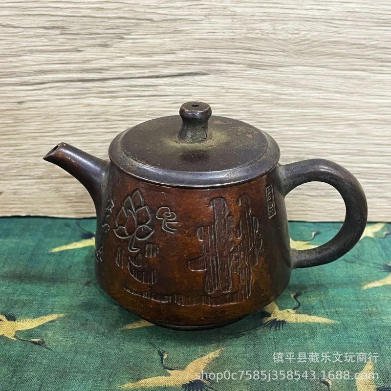 Antique teapots and wine jugs, vintage home decor, tea cabinet decorations, old-fashioned teapots