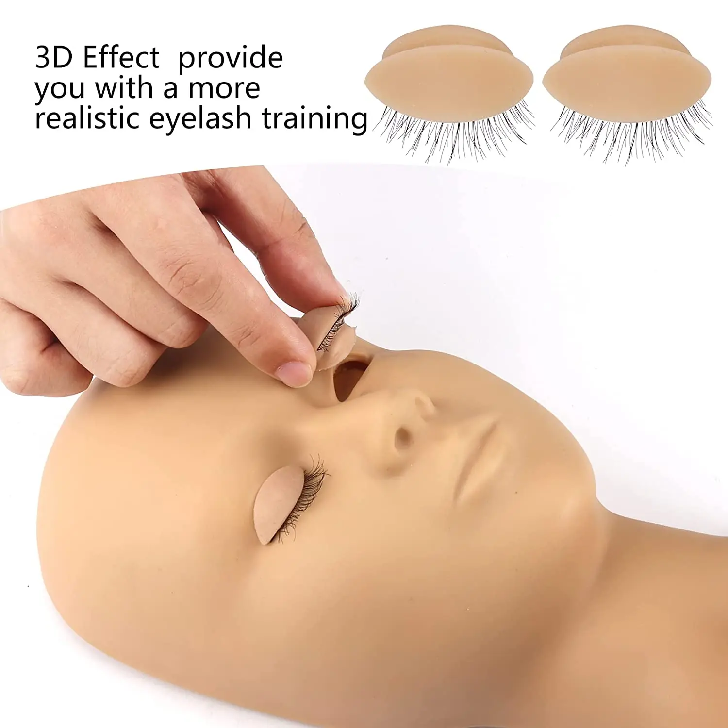 Tête de Mannequin de Remplacement pour les Yeux, pour Paupière Parfaite avec Extension de Cils, pour Entraînement