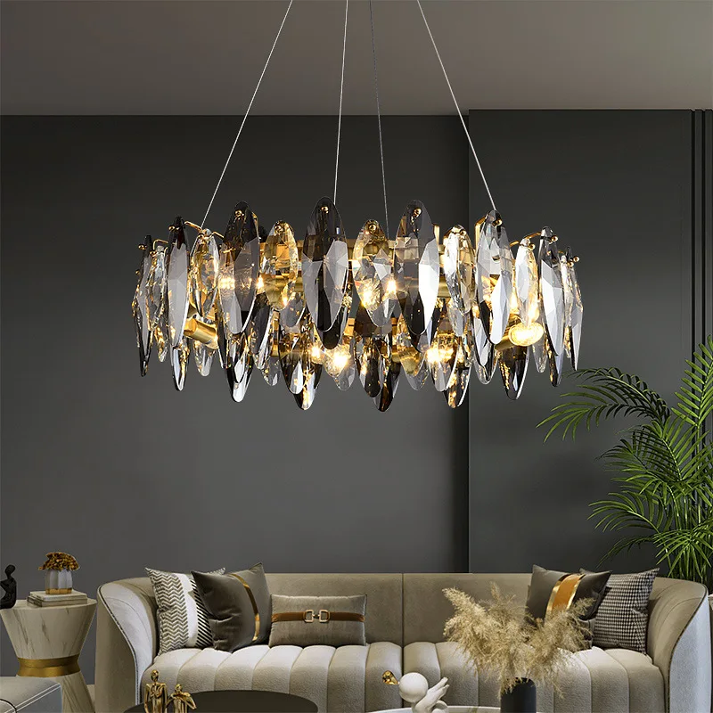 

Modern Crystal Chandelier Luxury Clear Hanging Lamps for Ceiling Living Room Dinging Table Pendant Light Room Decor Lustre