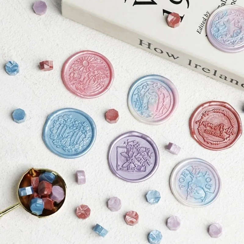 200 Pcs Wax Print Beads Wax Seal for Stamps Wax Lacquer for Seals Retro Sealing Gold Wedding Birthday Lacre for Card Making