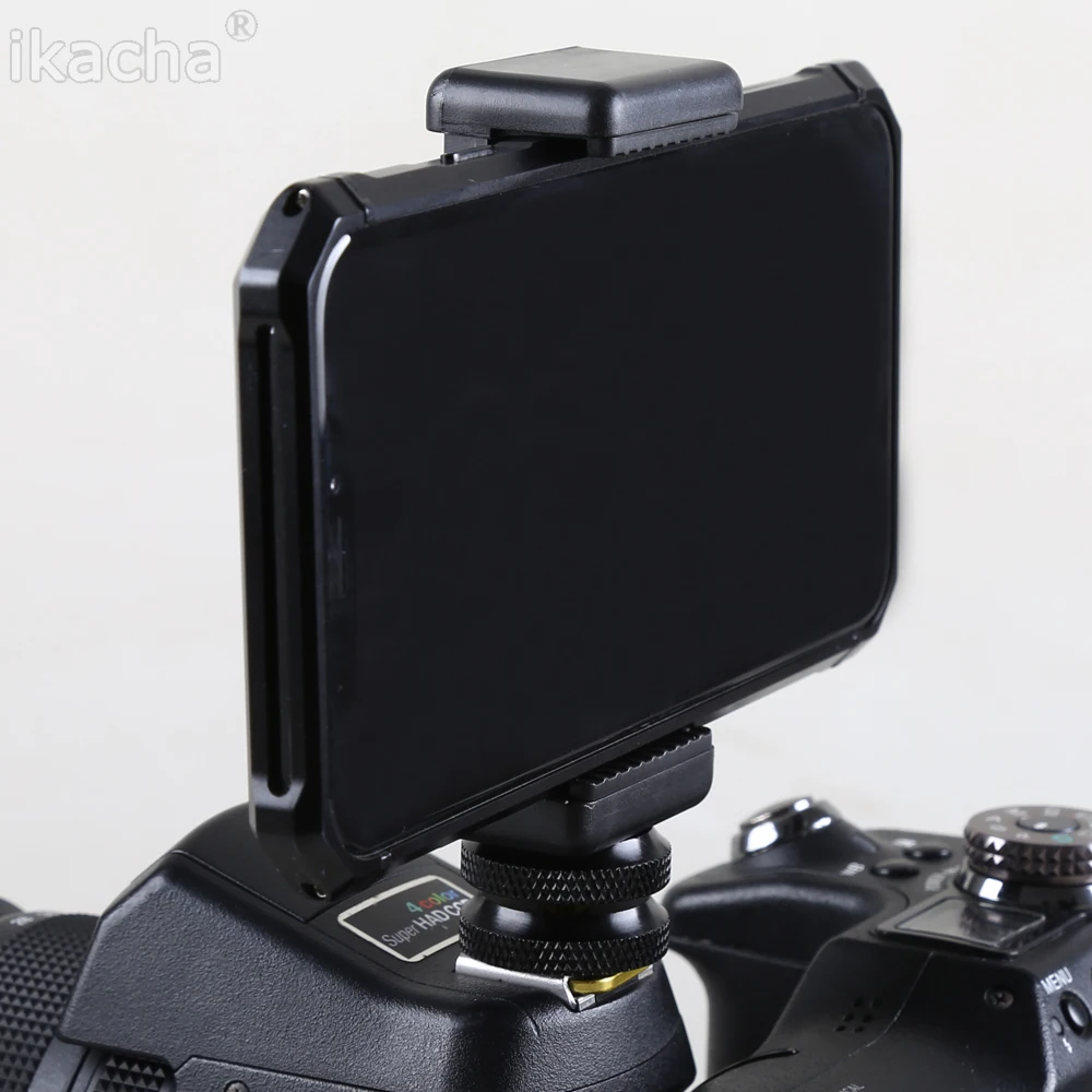 Professional 1/4 Phone Clip Holder Flash Hot Shoe Screw Universal Adapter Tripod Mount For Canon Nikon Sony DSLR Camera