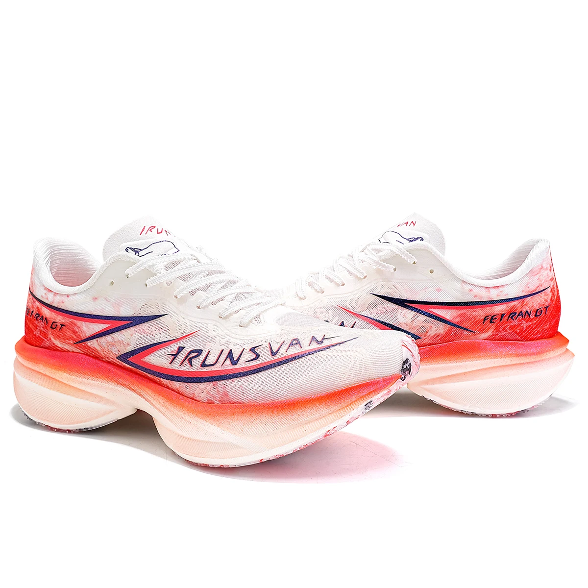 IRUNSVAN Full Palm Innovative Carbon Plate Board Double Knitting Breathable Dual Density Light Weight Fashion Sport Running Shoe