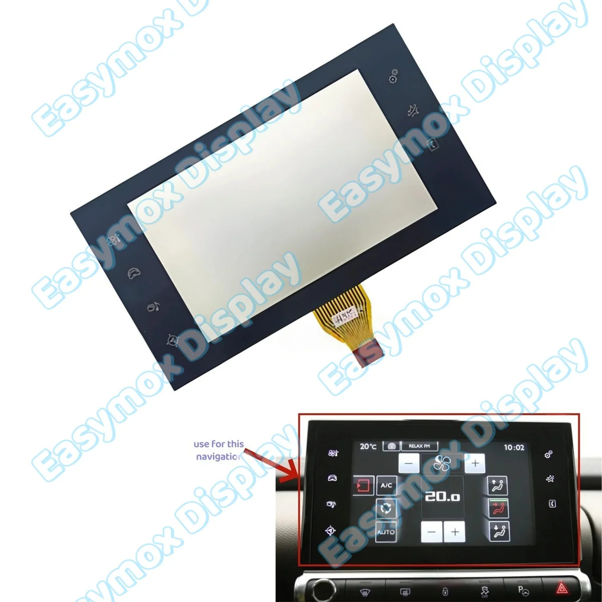 

LCD Display Touch Digitizer for Citroen C4 Cactus 2014-2018 Satellite Radio Information Navigation Screen Replacement