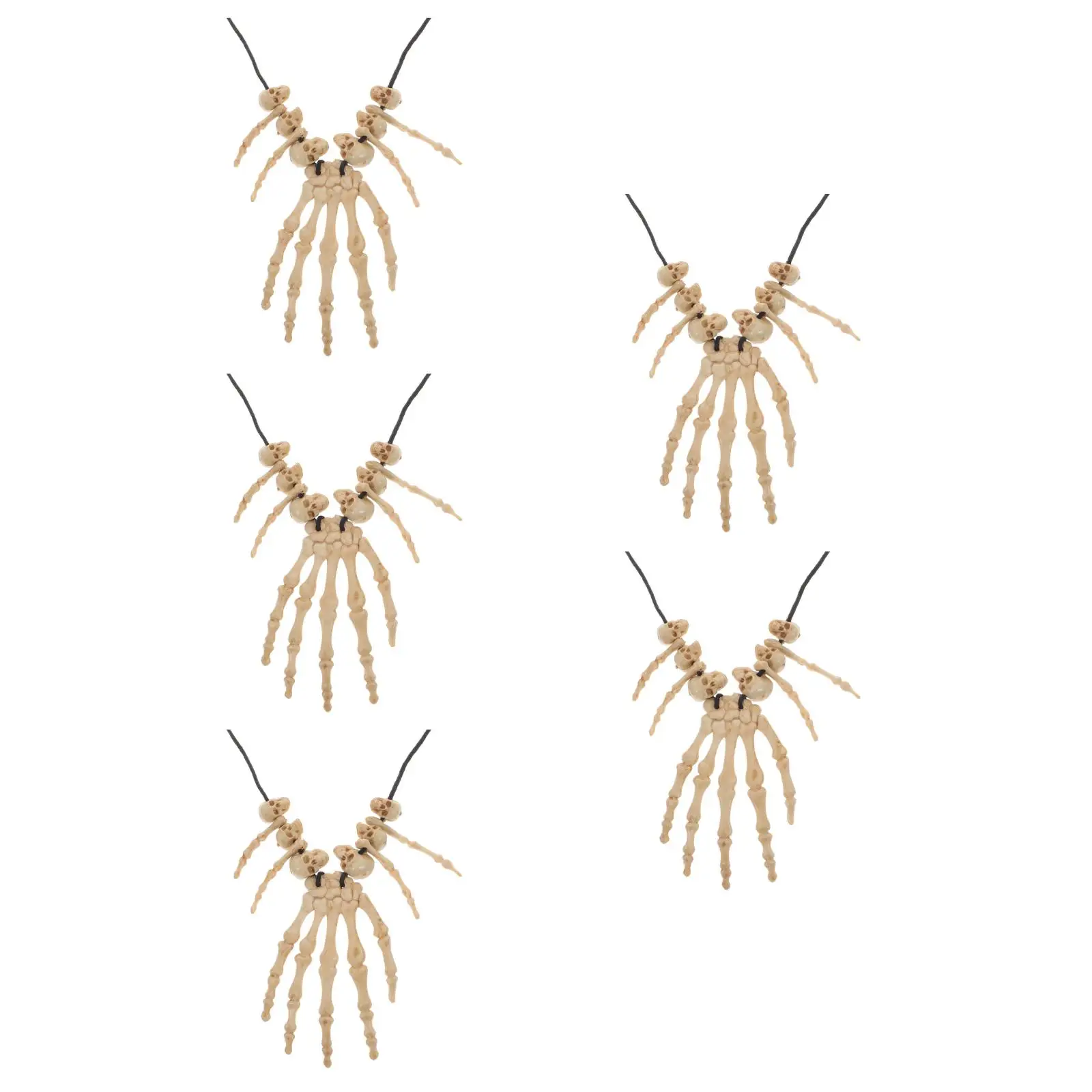 5 قطعة 5 قطعة اكسسوارات زي العظام المختنق قلادة المرأة Amosfun الجمجمة قلادة هالوين