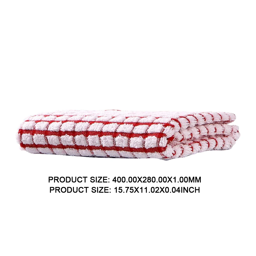 Absorbent Hand Towels Cotton Yarn Kitchen Dishcloths Set Checkered Decorative Towels for Bathroom Decoration