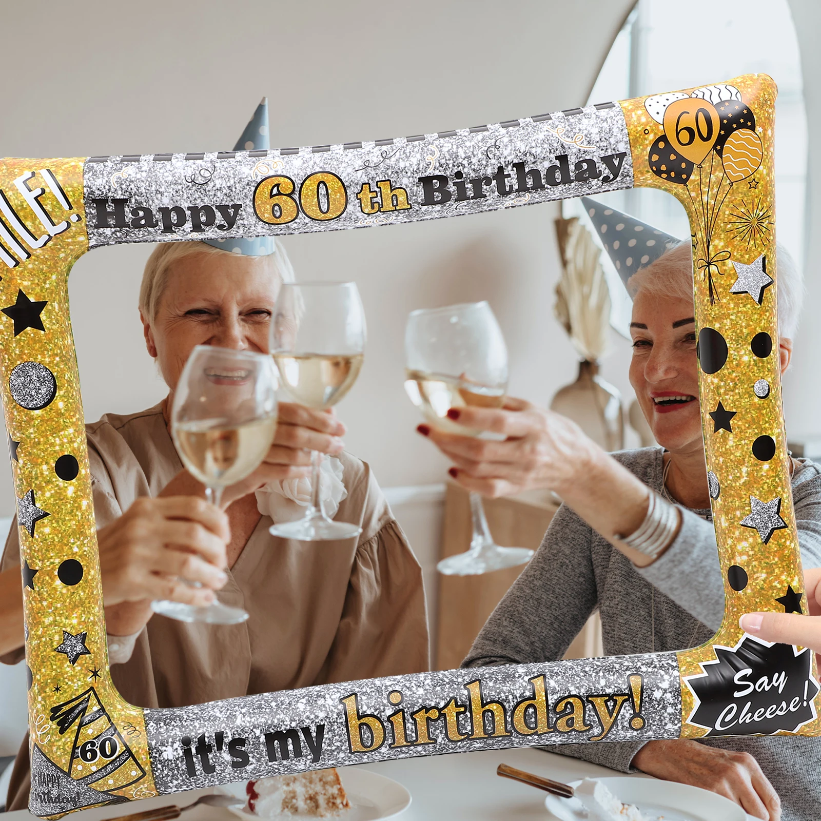 

Inflatable Photo Frame PVC Birthday Supplies 18 Years Selfie Frame Party Favor Fun Props Bright Color Safe Material Photography