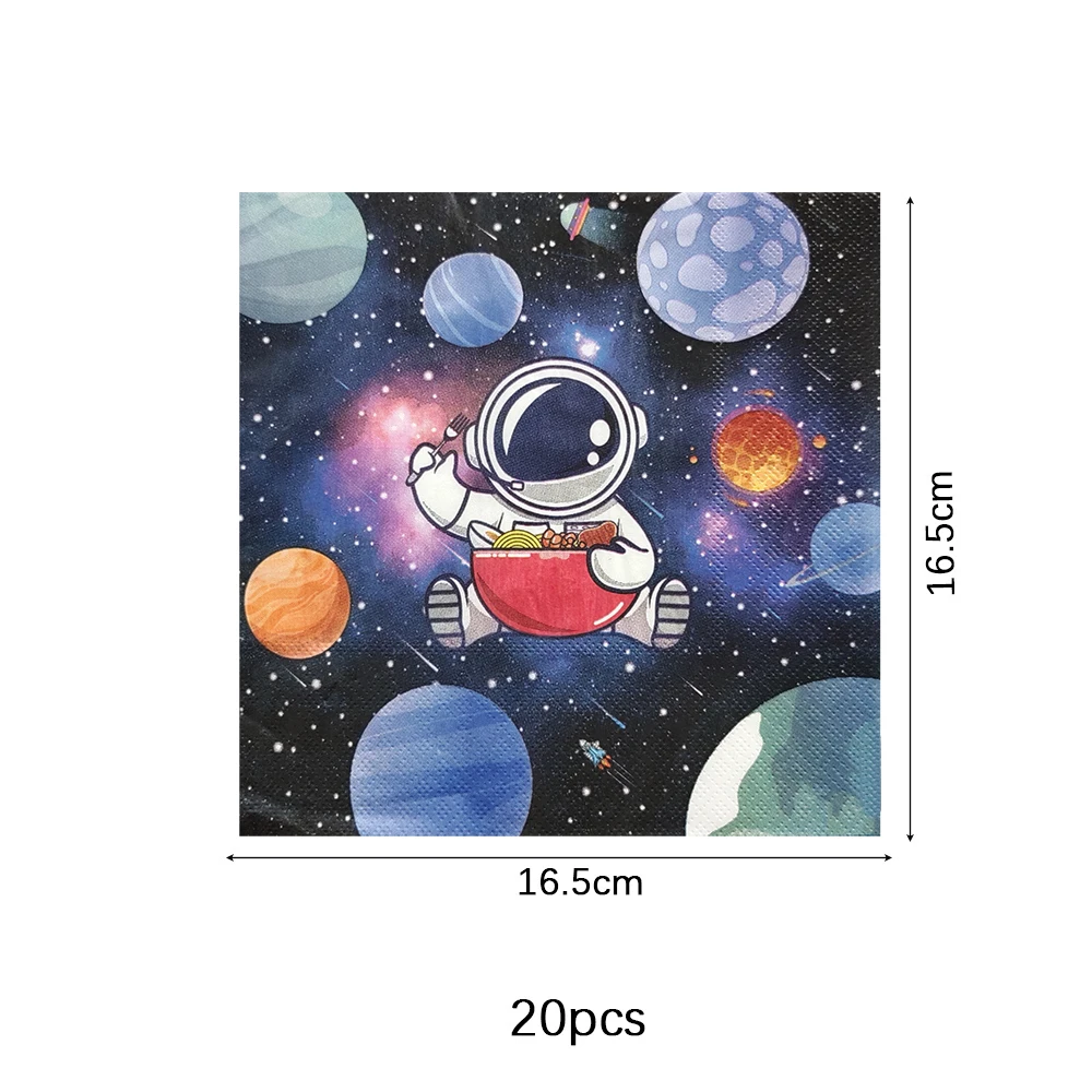Space Astronaut Geburtstag Einweggeschirr Space Universe Teller Tassen Servietten Banner Jungen Weltraum Thema Party Dekoration – Detail 6