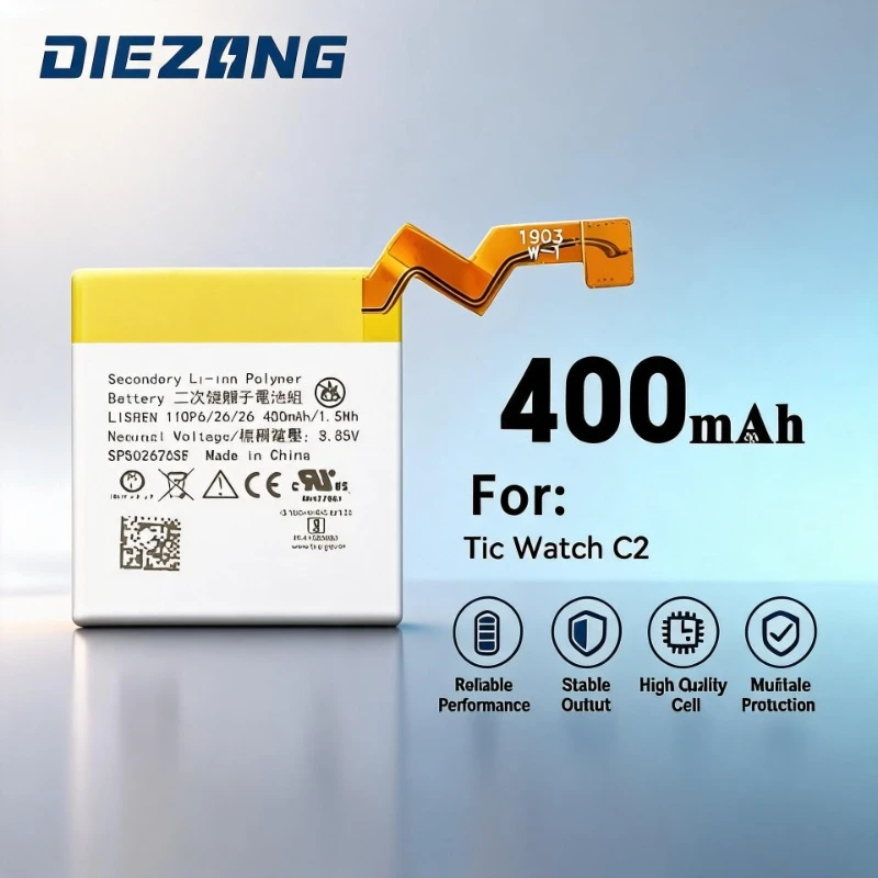 High Quality SP502626SF Brand New 400mAh Battery Batterie for Ticwatch C2 Watch Bateria Fast Shipping Fast Charging