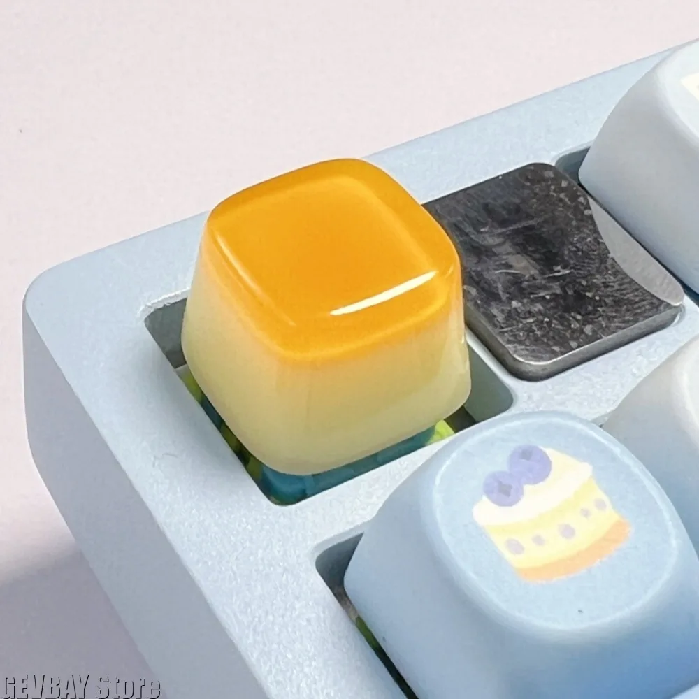 DIY Jelly Pudding Resin Keycaps 3D Gloss Finish Cross Stem Replacement Key Cap For Mechanical Keyboards