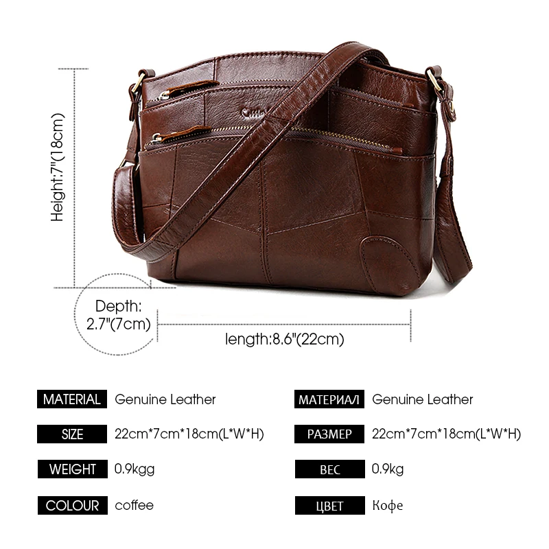 Cobbler Legend Shoulder Crossbody Bags for Women Genuine Leather Female Multi Pockets Designer Vintage Women\'s bag