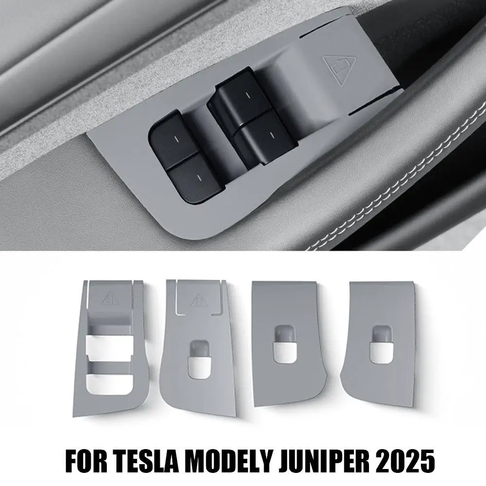 

Для Tesla Modely Juniper 2025, панель подъема окна, переключатель, дверная наклейка, открытая защитная панель, ручка, силиконовая крышка M4d4