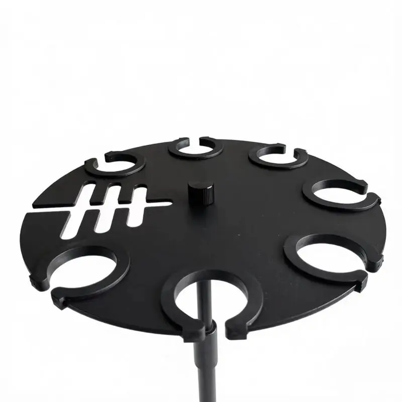 A97I-7 Holes Microphone Holder Microphone Holder Display Tray With Anti-Slip Ring And Cable Management Slot