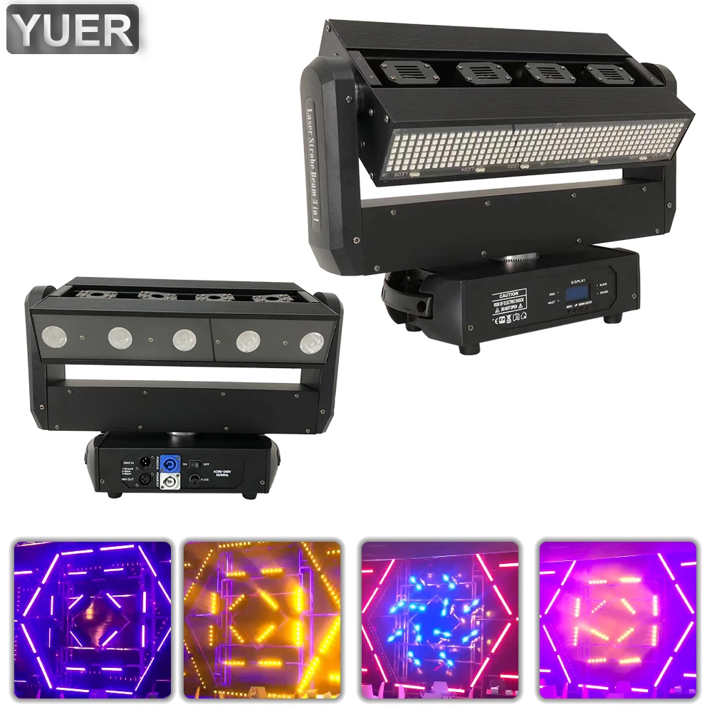 Laser Strobe Beam Effect 3in1Wireless Rotation Moving Head Light DMX512 29/45CH DJ Disco Stage Wedding Party Show Nightclub Bar