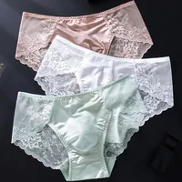Men Sexy Lace Briefs Low Waist Floral Sheer Mesh Underwear 3D U Convex Pouch Underpants Breathable Male Lingerie