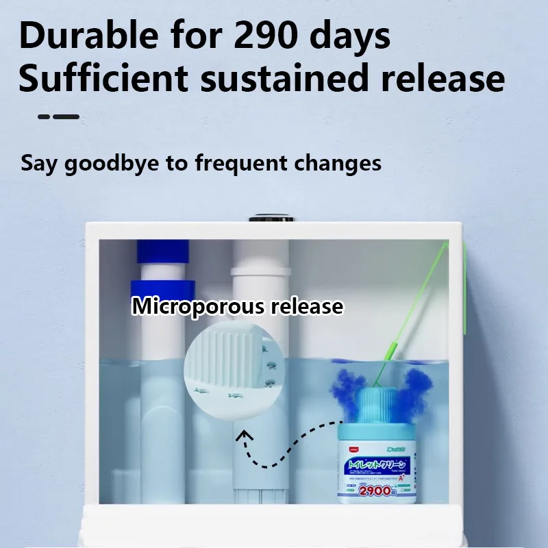 Fully Automatic Toilet Cleaner Durable for 290 Days Automatic Toilet Bowl Cleaner Antibacterial 99.99% Blue Toilet Bowl Cleaner view 4
