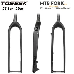 TOSEEK Carbon MTB Fork 27.5er 29er Boost Mountain Bike Fork 15*100MM 15*110MM Internal Wiring Bicycle Front Fork Tapered Tube