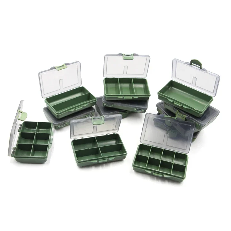 

Wholesale Green Square Waterproof Plastic Carp Fishing Tackle Box for River Lake Stream Fishing Lure Storage Accessories