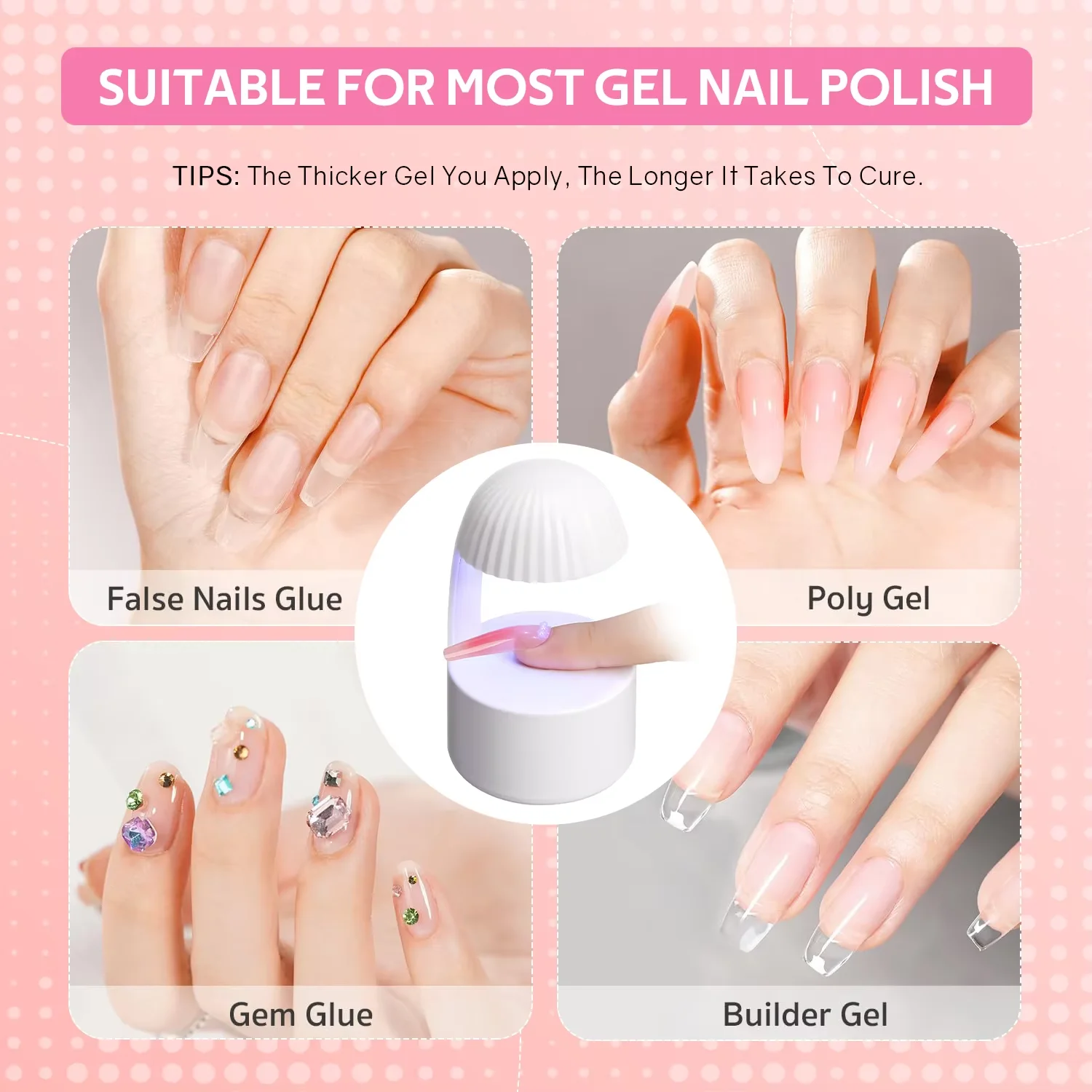 YIKOOLIN Mini UV LED-lamp voor gelnagels Smart Sensor Draagbare manicure Licht DIY Nail Art & Gel Polish Extension