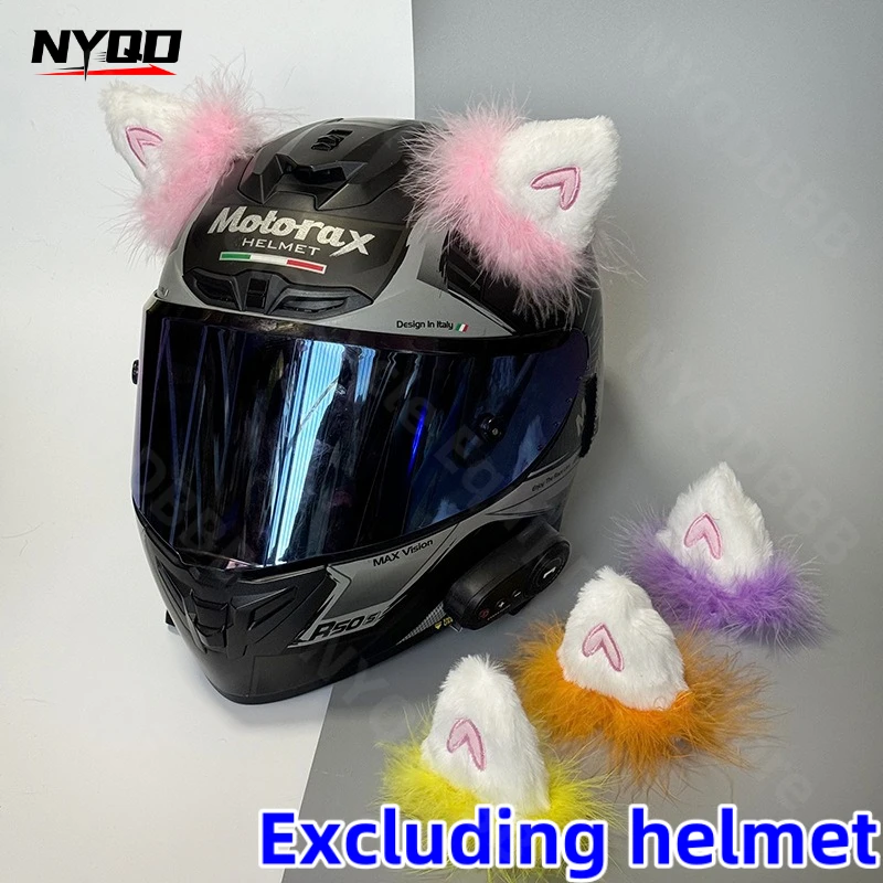 

Шлем, аксессуары с кошачьими ушками, мотоциклетный женский лыжный шлем, украшение, плюшевое украшение для ушей, быстросъемная наклейка