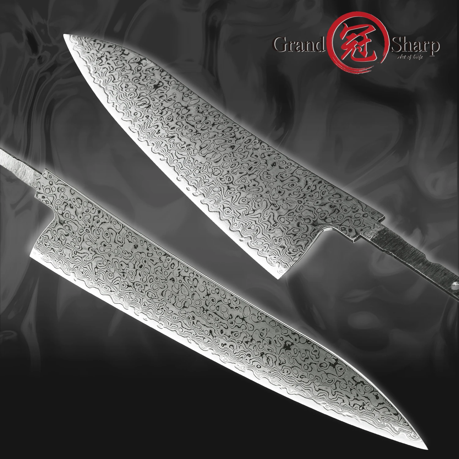 Grandsharp DIY Custom Knife Blades 1-5PCS 67 Layers Damascus Steel 10cr15CoMov Blades For Crafting Without Handle Blade