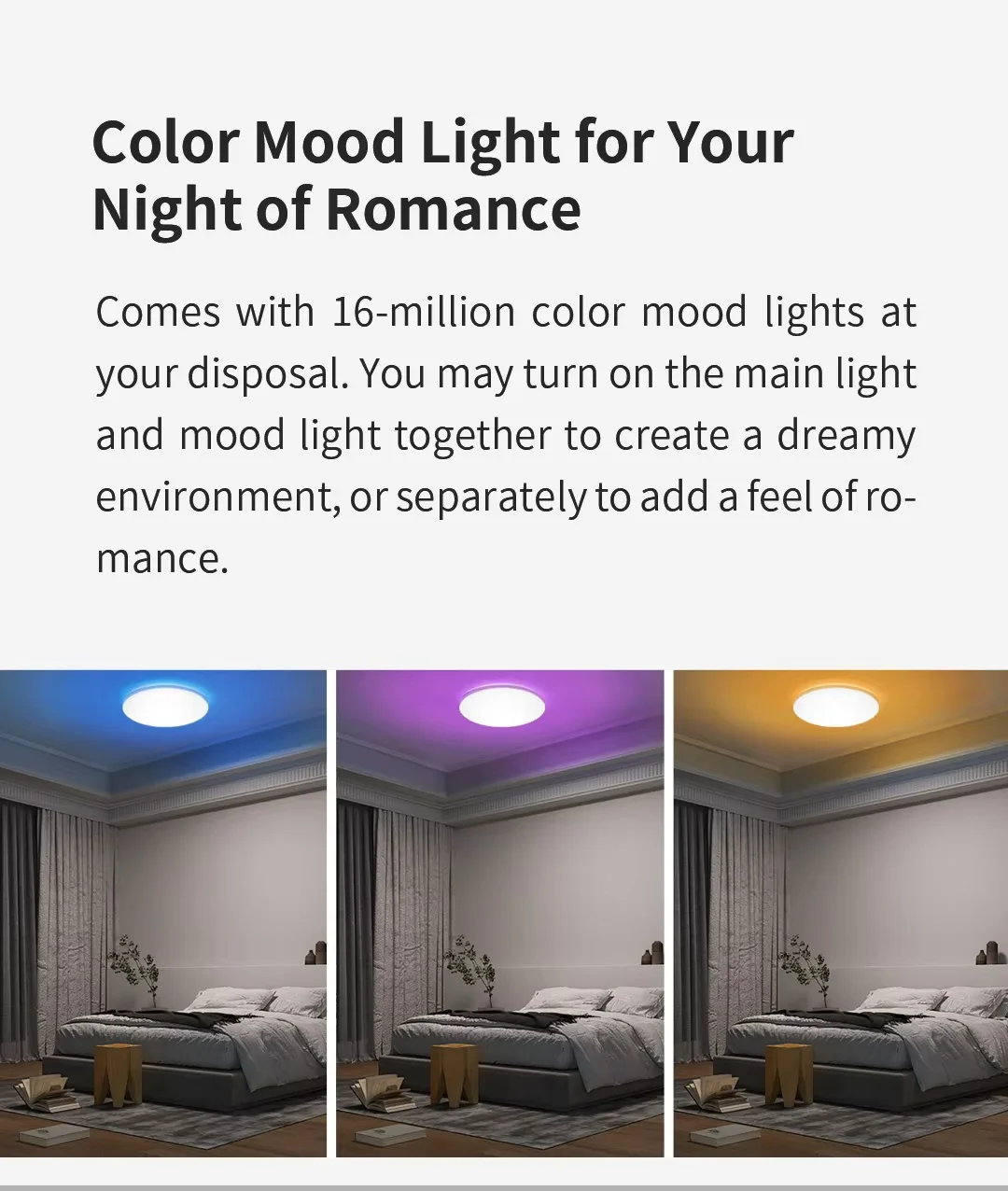 Yeelight Smart Led RGB Ceiling Light Wifi 24W Dimmable 2700K-6500K Ultra Thin Smart Voice Control work with APP Homekit Mi home