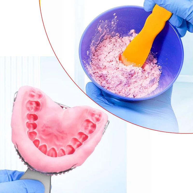 1 Bag Dental Alginate Impression Material Putty for Dental Mold Alginate Plaster for Dental Printing Porcelain Enamel Dentures