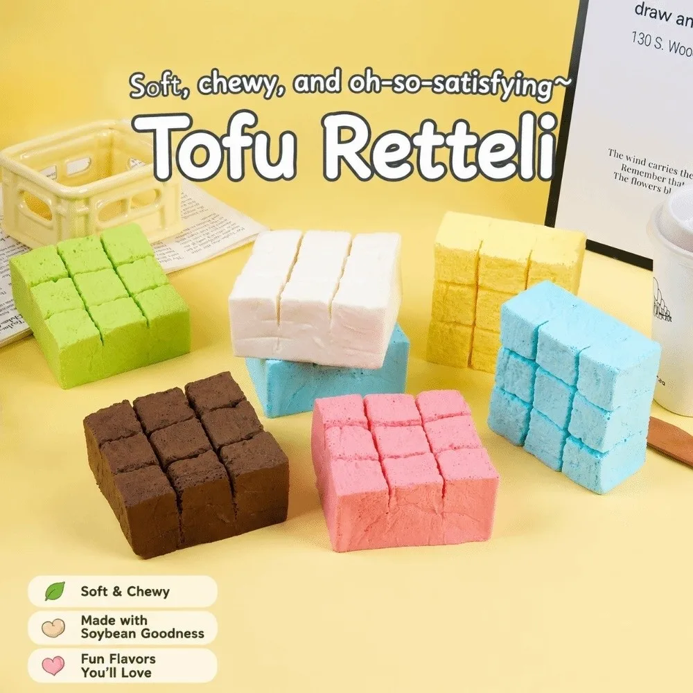 PU Slow Rebound Simulation Bread Model Sticky Bag Wet And Soft Texture Slow Rebound Toast Toy Nine Grid Design