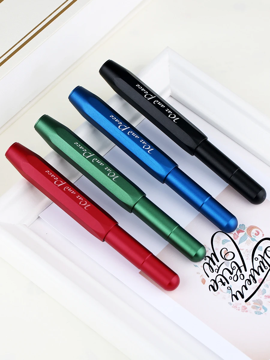 MAJOHN ألفا جميع النحاس خمر السفر قصيرة الحبر قلم حبر ، EF/F/عازمة بنك الاستثمار القومي سبائك الألومنيوم مدرسة مكتب جيب الكتابة هدية القلم