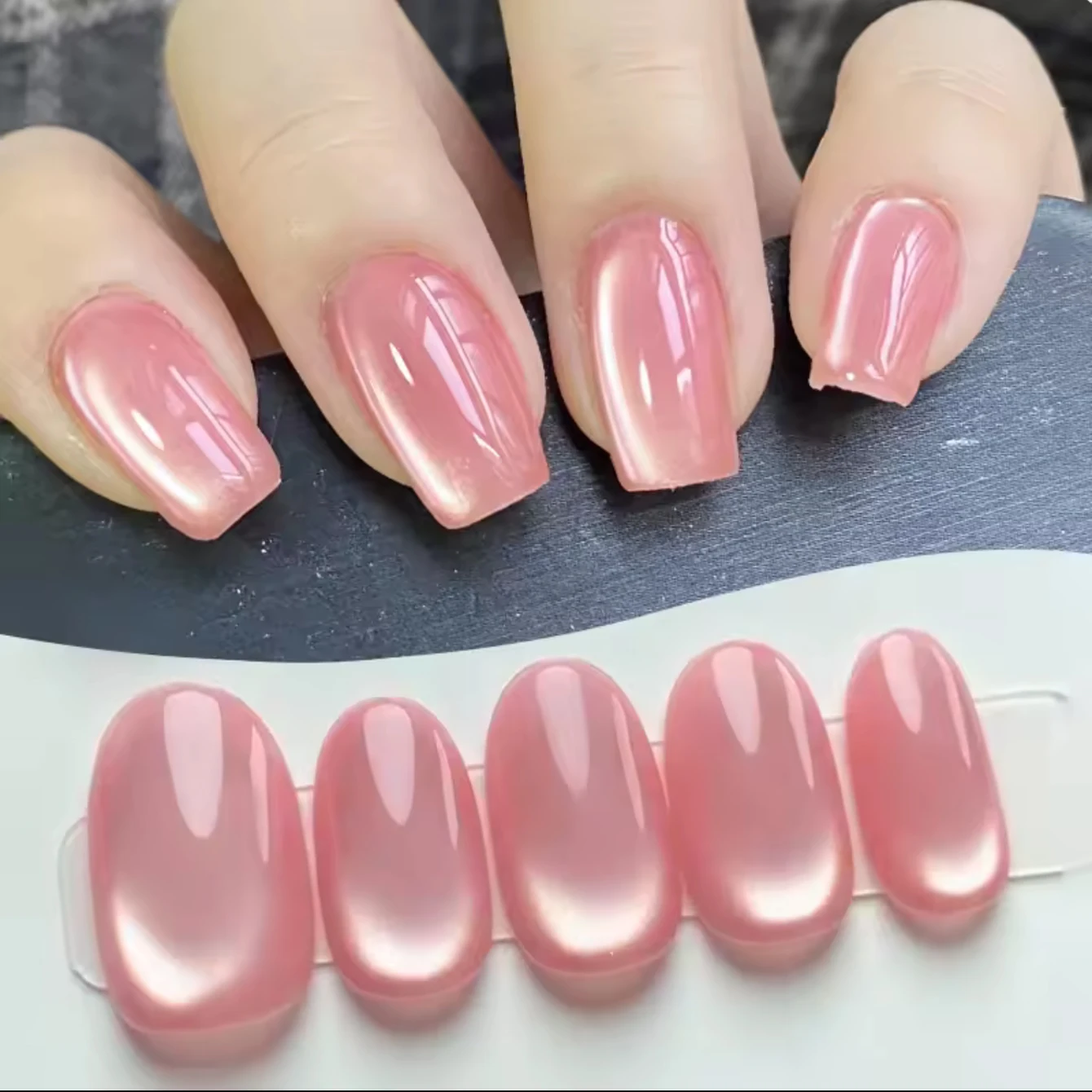 12ml 1-16pcs 2026 New Style Clear Pink Glass Bead Moonlight Magnet Cat Eye Gel Nail Polish Autumn And Christmas Nails Nail Stuff