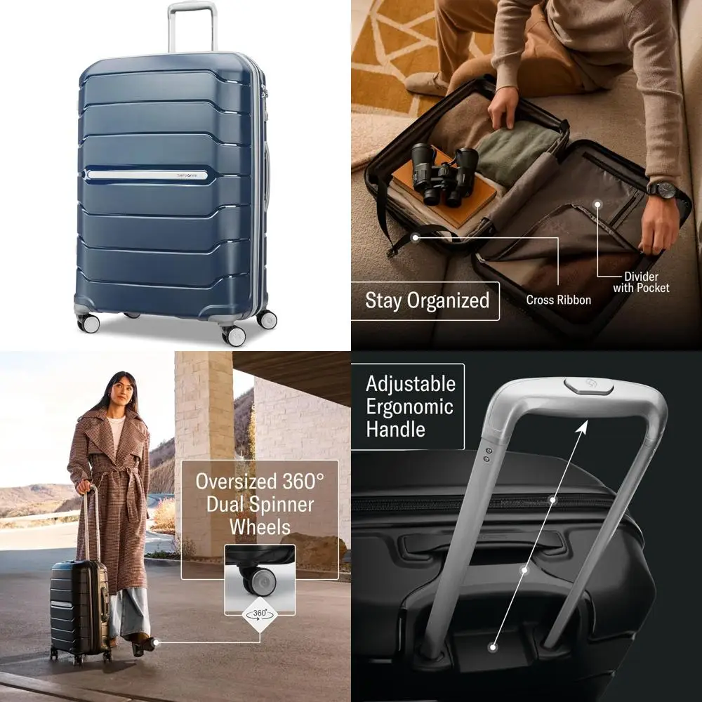 28-inch large luggage with dual 360° spinner wheels - tsa lock, airline-approved, lightweight