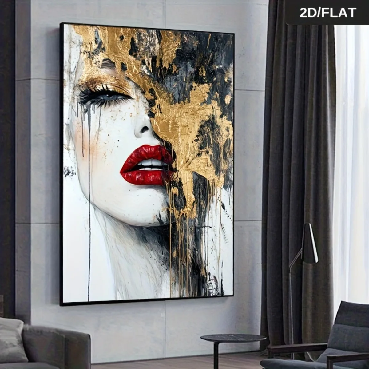 

1 шт. большое абстрактное женское лицо холст художественный принт (безрамный современный настенный декор