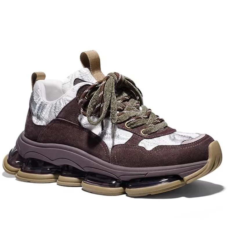 Men's and Women's Retro Embroidery Casual Sneakers Fashion Daddy Shoes for Couple's Comfortable Thick Soled Sports Leisure Shoes