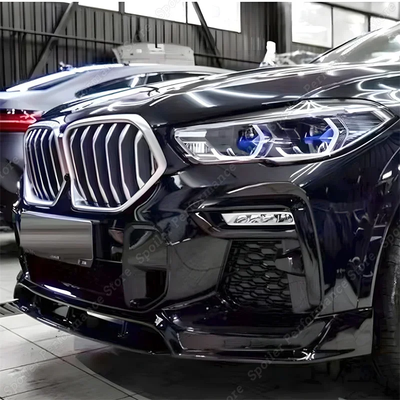 For BMW X6 G06 M Sport 2019-2023 Front Bumper Spoiler Lip Carbon Fiber Look/Gloss Black Lower Body Splitter Protector Kit Blade - AliExpress 車のフロントバンパースポイラーリップディフューザー下部スプリッターブレード保護ボディキット BMW X6 G06 スポーツ 2020