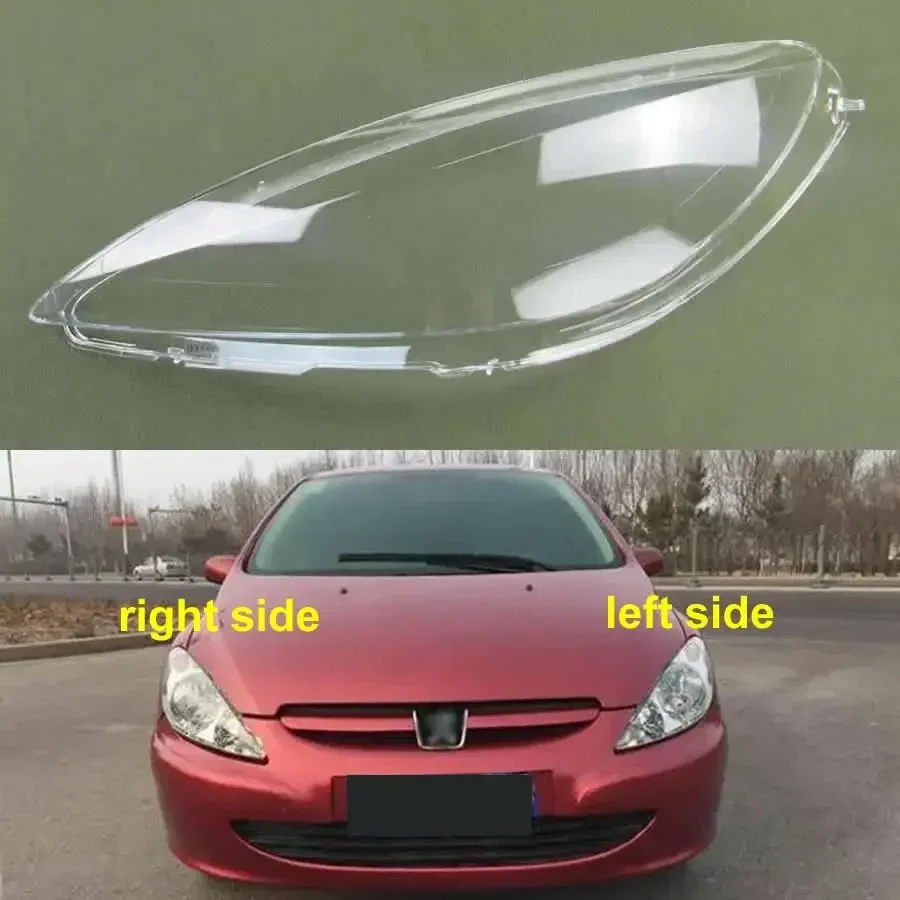 

For Peugeot 307 2003 2004 2005 2006 2007 Transparent Lampshade Lamp Shell Headlight Cover Lens Plexiglass Auto Replacement Parts