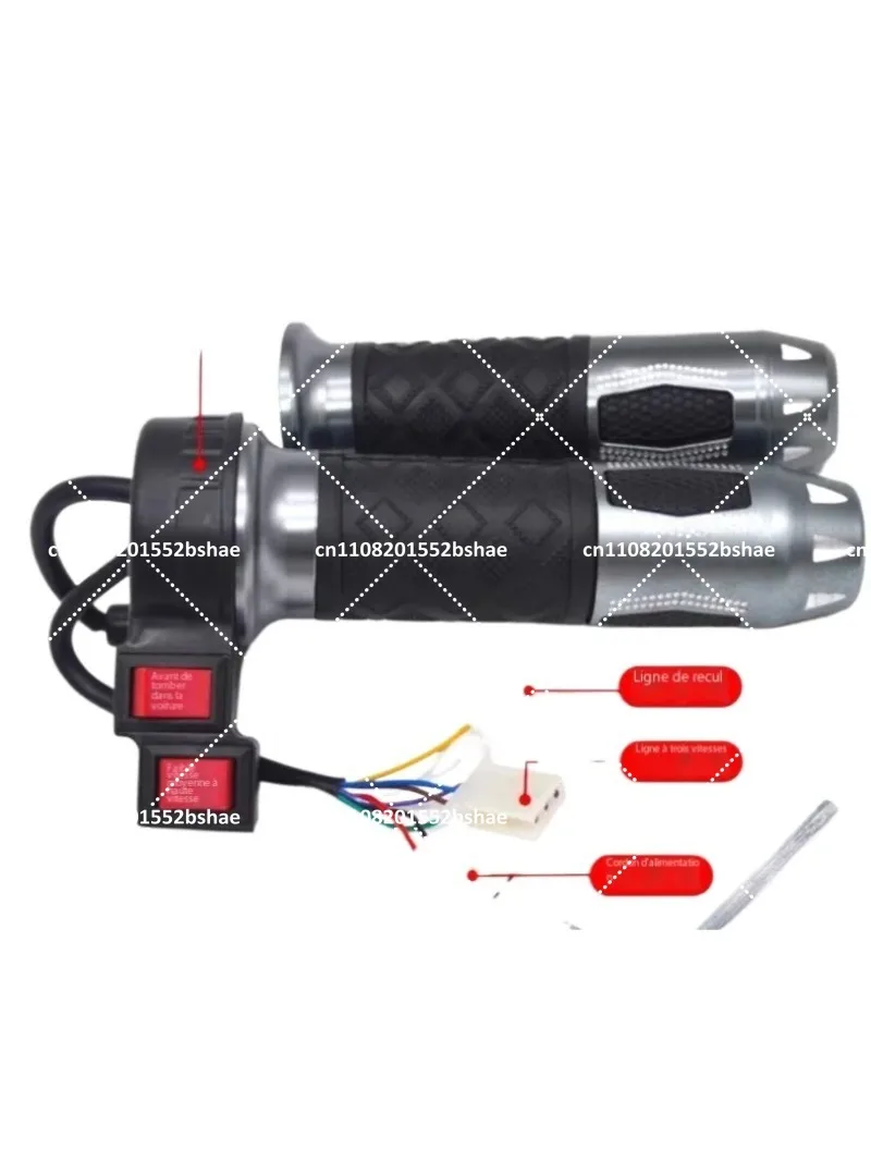 Universal Electric Twist Throttle Grips with 3-Speed Control & Forward/Reverse Switch for E-Bike Scooter ATV