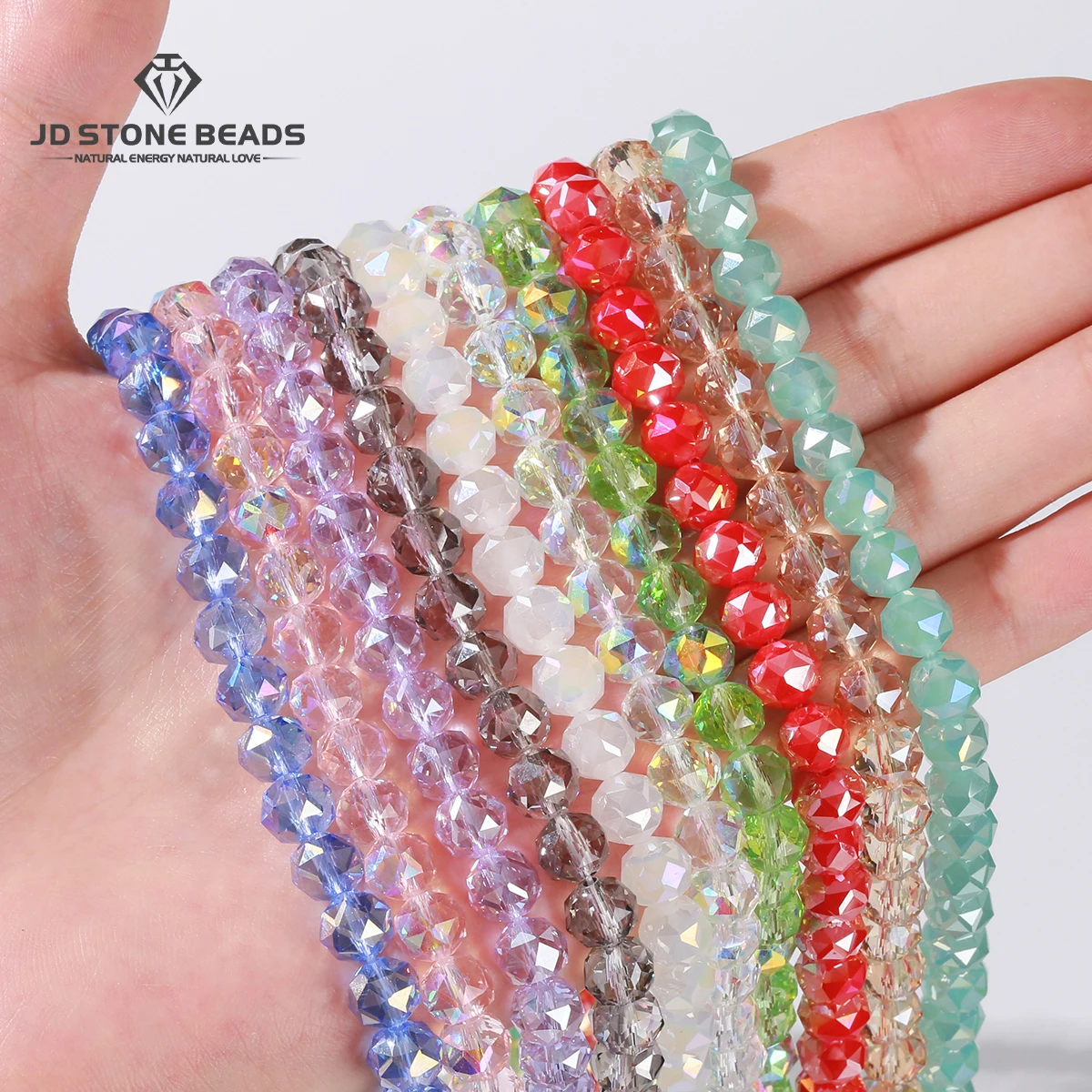 8mm AB Color Austria Faceted Crystal Beads Loose Spacer Glass Beads for Jewelry Making DIY Bracelet Necklace Accessory Finding