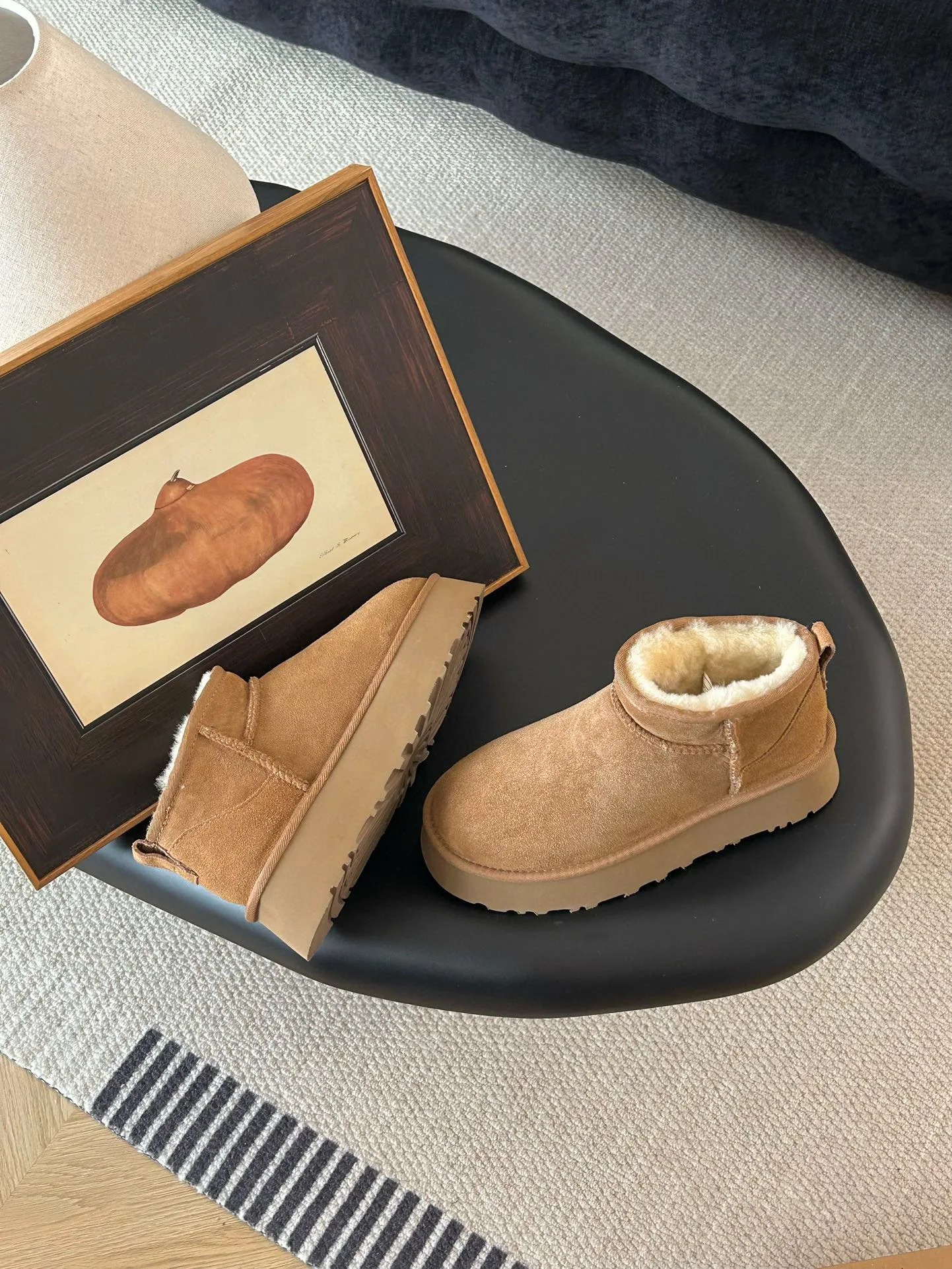 AOBREUGG Śniegowce 2024 nowe skórzane termiczne buty bawełniane z naturalnej wełny 3 cm