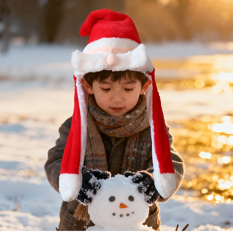 ตุ๊กตาหิมะตลกขบขันและน่ารัก ปี 2026 พร้อมหมวกคริสต์มาส ของตกแต่งคริสต์มาส ของขวัญสำหรับงานปาร์ตี้คริสต์มาส